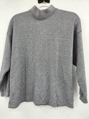 Paris Sport Club Universal Long Sleeve Mock Neck Top Womens Size Medium Striped